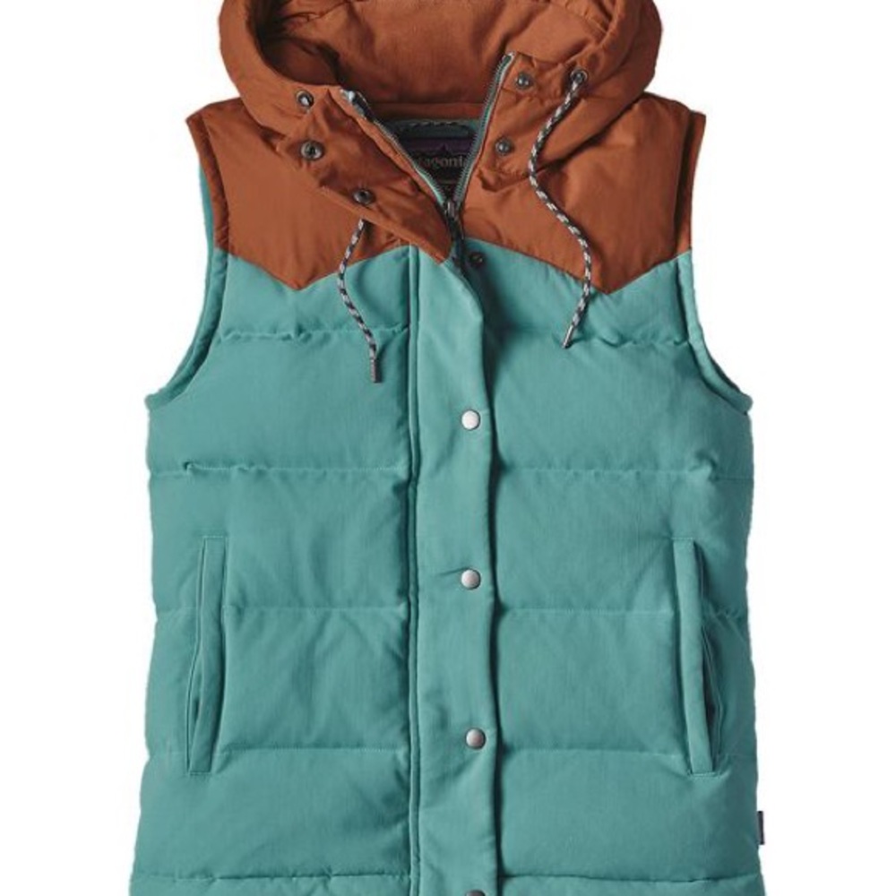 Patagonia Bivy Down Vest with Hood, Medium, Mushroom Interior!